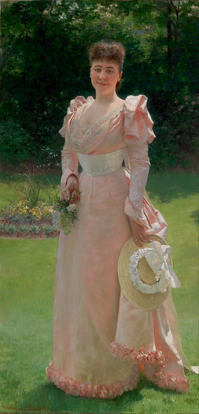 Mrs Richard Le Doux von Vlaho Bukovac als Kunstdruck auf Leinwand
