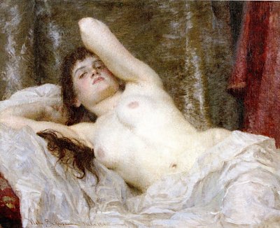 Nude von Vlaho Bukovac als Kunstdruck auf Leinwand