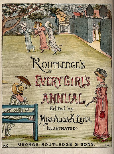 Girls at play in a garden von Walter Crane als Kunstdruck auf Leinwand