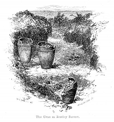 The Urns in Bratley Barrow von Walter Crane als Kunstdruck auf Leinwand