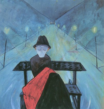 Der Mann im Schlitten von Walter Gramatte als Kunstdruck auf Leinwand
