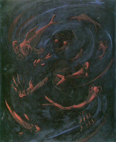 Der Traum von den Fischen von Walter Gramatte als Kunstdruck auf Leinwand