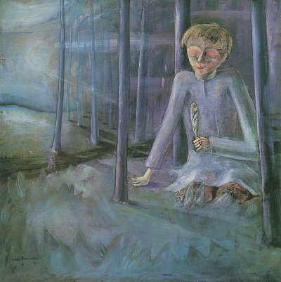 Traeumender Knabe von Walter Gramatte als Kunstdruck auf Leinwand
