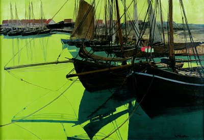 der hafen von Walter Leistikow als Kunstdruck auf Leinwand