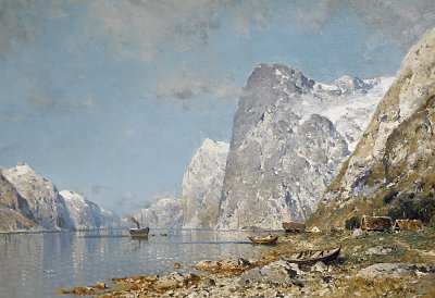 Ein Norwegischer Fjord von Walter Moras als Kunstdruck auf Leinwand