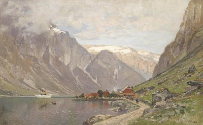 Grosse Fjordlandschaft von Walter Moras als Kunstdruck auf Leinwand