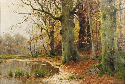Herbstlandschaft von Walter Moras als Kunstdruck auf Leinwand