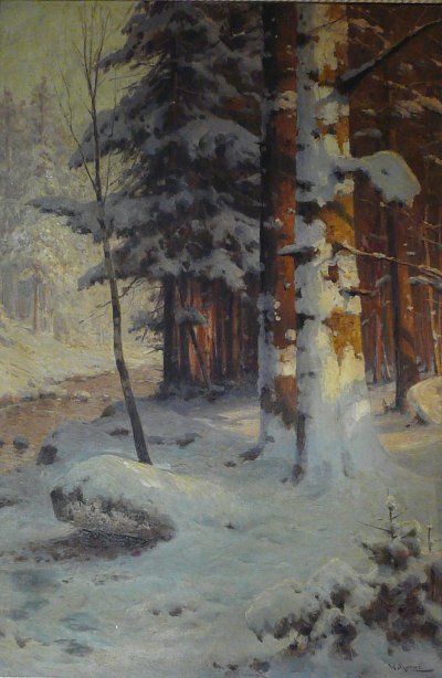 Im Winterwald von Walter Moras als Kunstdruck auf Leinwand