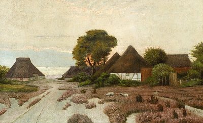 Kuestendorf bei Ahrenshoop von Walter Moras als Kunstdruck auf Leinwand