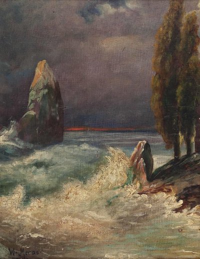 Meeresbrandung von Walter Moras als Kunstdruck auf Leinwand