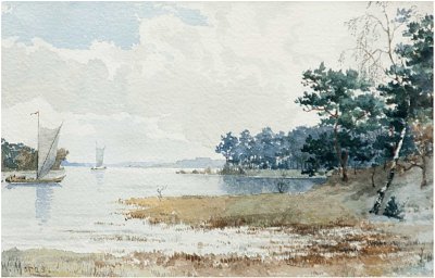Norddeutsche Flusslandschaft von Walter Moras als Kunstdruck auf Leinwand