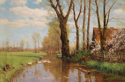 Sommeridylle von Walter Moras als Kunstdruck auf Leinwand