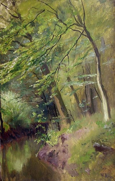 Waldlichtung im Fruehling von Walter Moras als Kunstdruck auf Leinwand