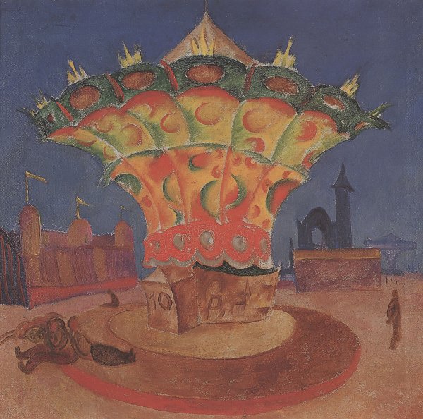 Kunstdruck Karussell von Walter Ophey als Leinwandbild