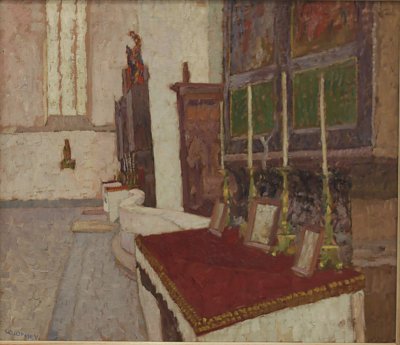 Kircheninneres St Nicolai in Kalkar von Walter Ophey als Kunstdruck auf Leinwand