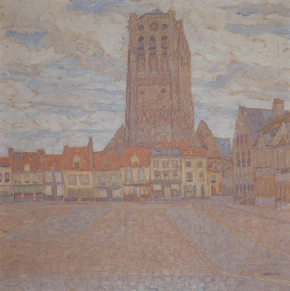 Kunstdruck Markt in Furnes von Walter Ophey als Leinwandbild