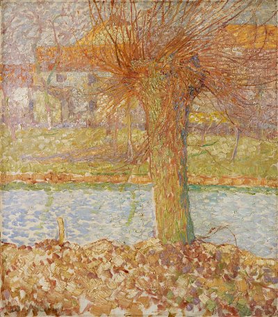 Weide am Fluss von Walter Ophey als Kunstdruck auf Leinwand