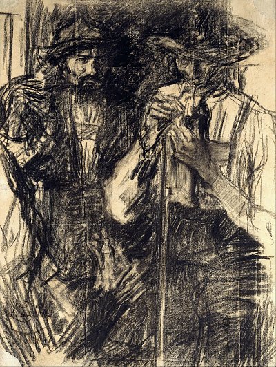 Die Jaeger von Wilhelm-Leibl als Kunstdruck auf Leinwand