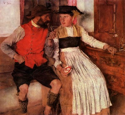 In der Bauernstube von Wilhelm-Leibl als Kunstdruck auf Leinwand