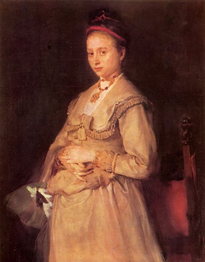 Porträt der Frau Gedon von Wilhelm Leibl als Kunstdruck auf Leinwand