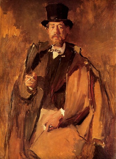 Porträt des Malers Paul v. Szinyei Merse von Wilhelm Leibl als Kunstdruck auf Leinwand