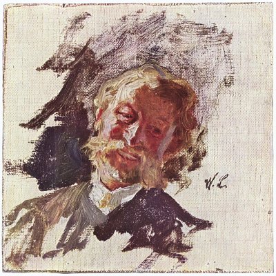 Porträt eines Mannes von Wilhelm Leibl als Kunstdruck auf Leinwand