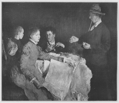 Tischgesellschaft von Wilhelm-Leibl als Kunstdruck auf Leinwand