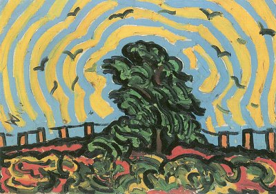 Der Baum von Wilhelm Morgner als Kunstdruck auf Leinwand