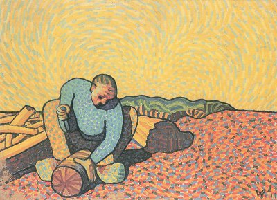 Der Holzarbeiter von Wilhelm-Morgner als Kunstdruck auf Leinwand