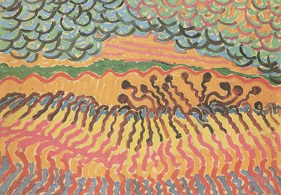 Ornamentale Komposition von Wilhelm-Morgner als Kunstdruck auf Leinwand