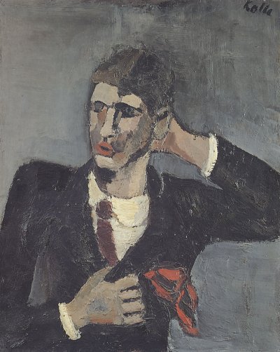 Selbstbildnis 2 von Wilhelm Morgner als Kunstdruck auf Leinwand
