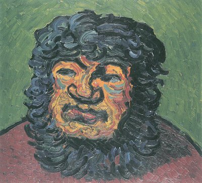 Selbstbildnis von Wilhelm Morgner als Kunstdruck auf Leinwand