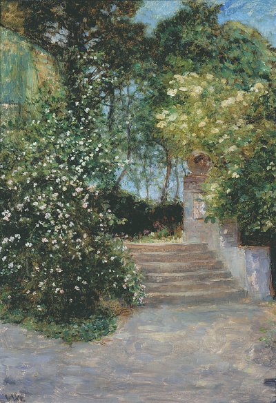 Eingang zum Garten von Wilhelm Steinhausen als Kunstdruck auf Leinwand