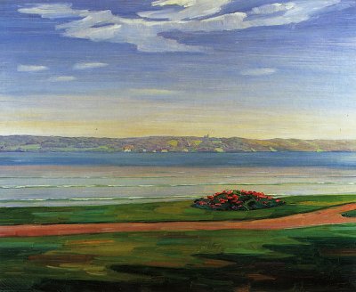 Aussichtsplatz am Starnberger See von Wilhelm-Trübner als Kunstdruck auf Leinwand