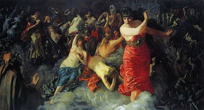 Dantes Hölle von Wilhelm Trübner als Kunstdruck auf Leinwand
