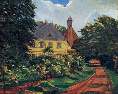 Einfahrtsweg zum Stift Neuburg von Wilhelm-Trübner als Kunstdruck auf Leinwand
