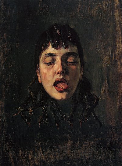Gorgonenhaupt von Wilhelm Trübner als Kunstdruck auf Leinwand