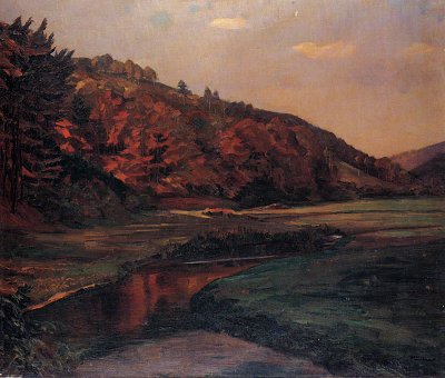Marbach im Odenwald von Wilhelm-Trübner als Kunstdruck auf Leinwand