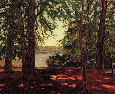 Park Knorr am Starnberger See von Wilhelm Trübner als Kunstdruck auf Leinwand