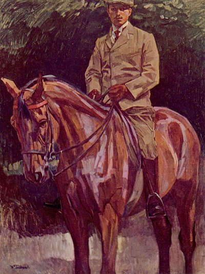 Reiterporträt von Wilhelm Trübner als Kunstdruck auf Leinwand