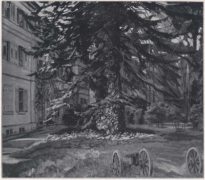 Schloß Hemsbach mit Kanonen von Wilhelm Trübner als Kunstdruck auf Leinwand