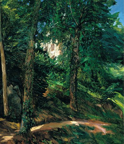 Schlosspark in Lichtenberg im Odenwald von Wilhelm Trübner als Kunstdruck auf Leinwand
