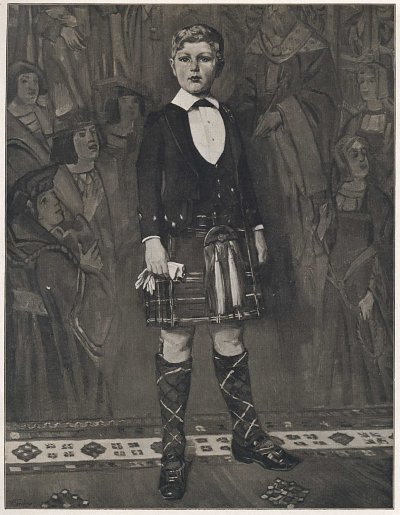 Schottenjunge im roten Kilt von Wilhelm Trübner als Kunstdruck auf Leinwand