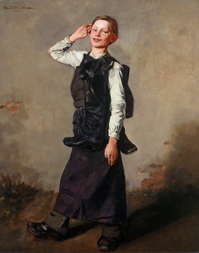 Schusterjunge von Wilhelm Trübner als Kunstdruck auf Leinwand