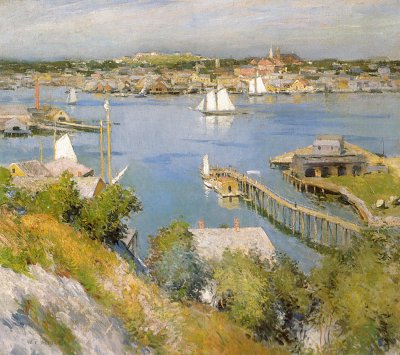 Gloucester Harbour von Willard Leroy Metcalf als Kunstdruck auf Leinwand