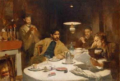 The Ten Cent Breakfast von Willard Leroy Metcalf als Kunstdruck auf Leinwand