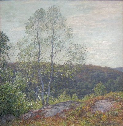 The Twin Birches von Willard Leroy Metcalf als Kunstdruck auf Leinwand