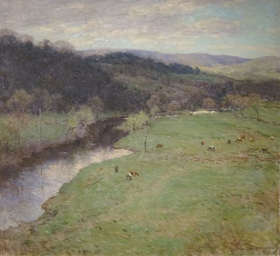 Valley in Spring von Willard Leroy Metcalf als Kunstdruck auf Leinwand