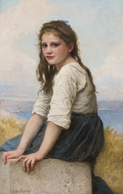 Au bord de la mer von William Adolphe Bouguereau als Kunstdruck auf Leinwand