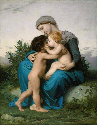 Fraternal Love von William Adolphe Bouguereau als Kunstdruck auf Leinwand